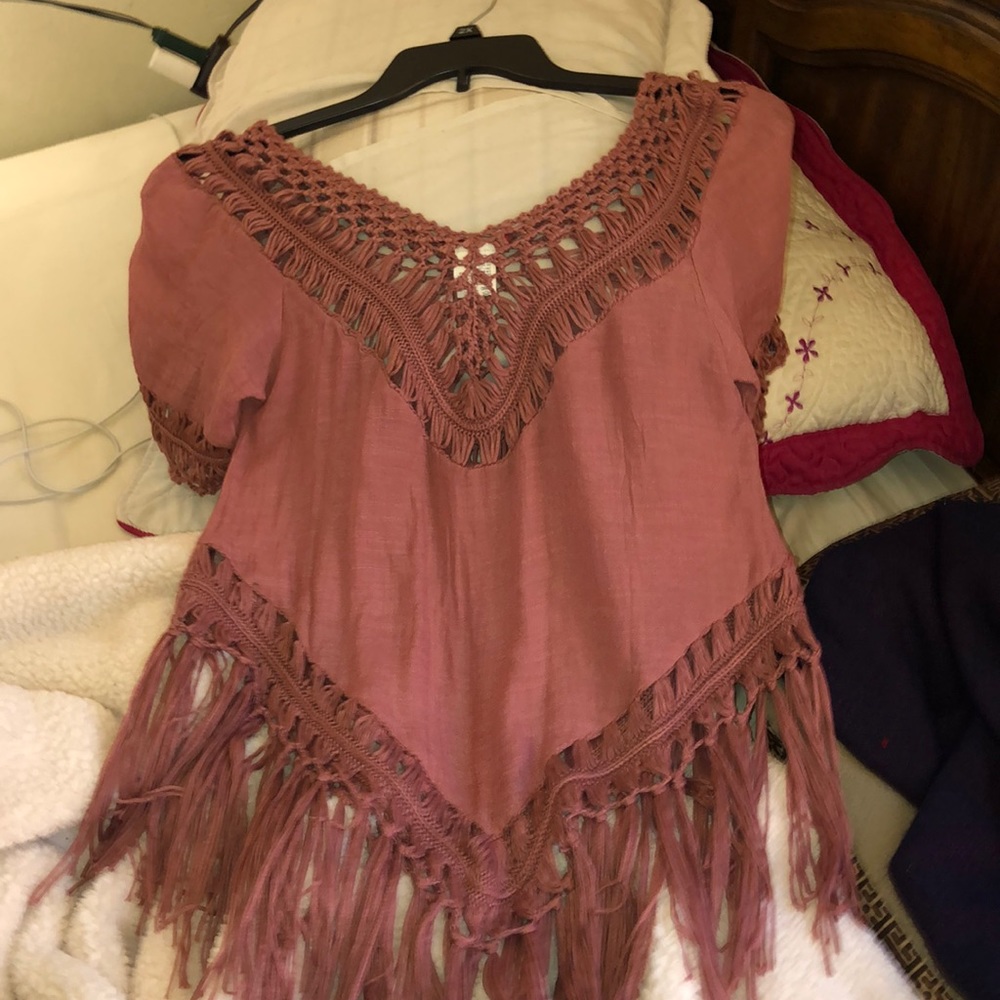 Pink beach cover up